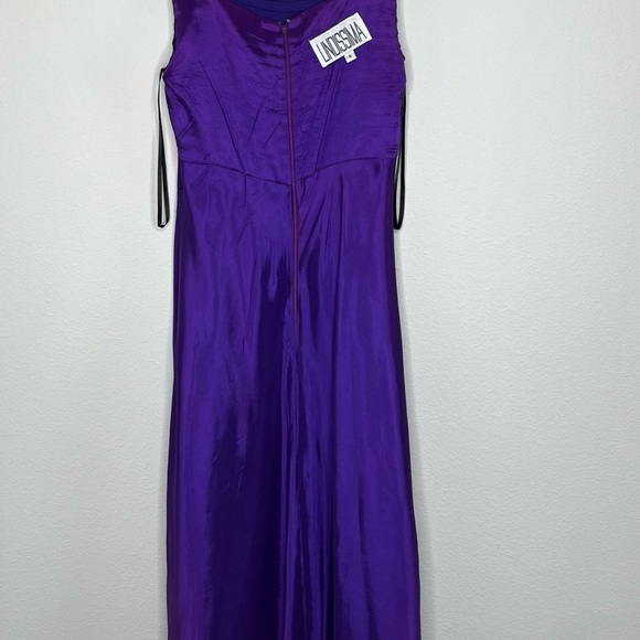 LINDISSIMA Vintage 80’s Maxi Gown Purple Blue Size 6 - Picture 5 of 16